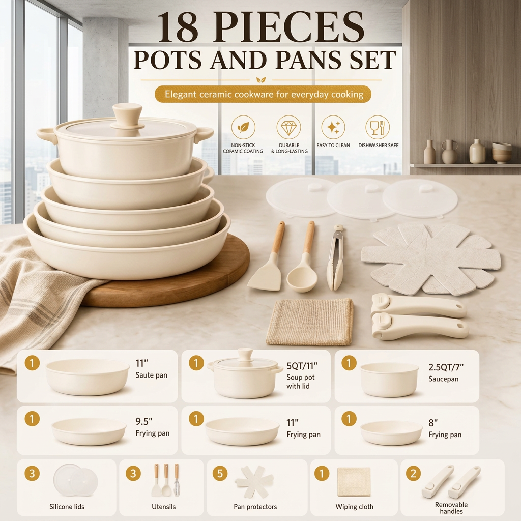 Nonstick Cast Aluminum Pots & Pans Set