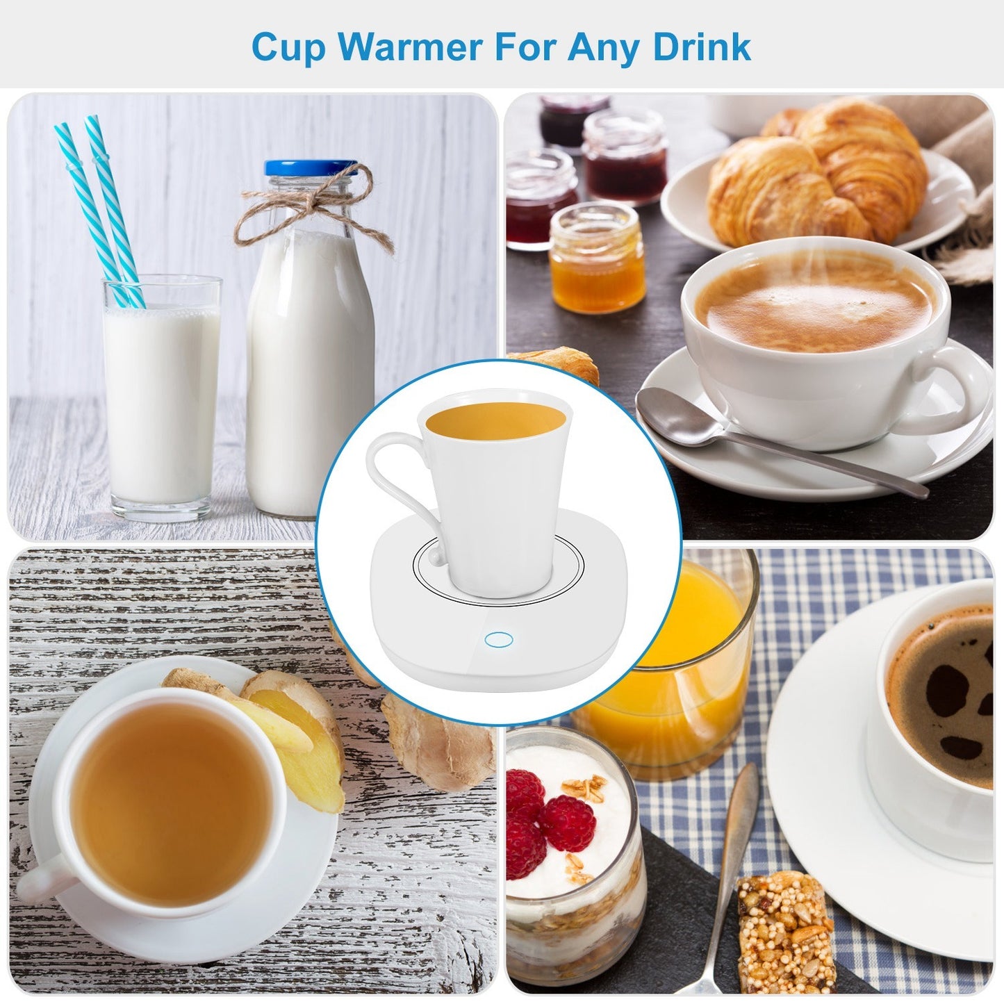 Coffee Mug Warmer - Electric Beverage Heater Pad with Auto Shut-Off Safety