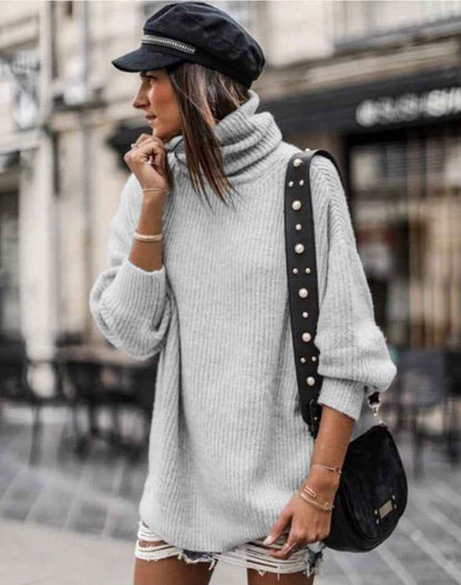 European And American Pullover Mid-length Women's Sweater Dress