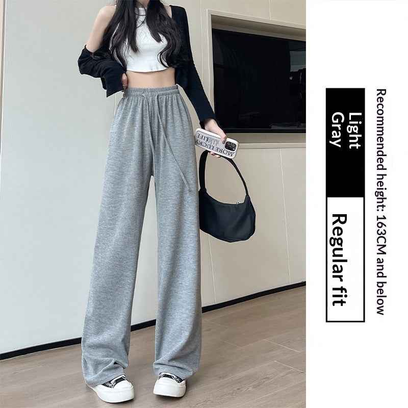 High-waisted Straight-leg Knit Wide-leg Pants For Women