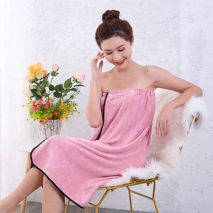 Wearable Bath Towels Buckle Elastic Lint