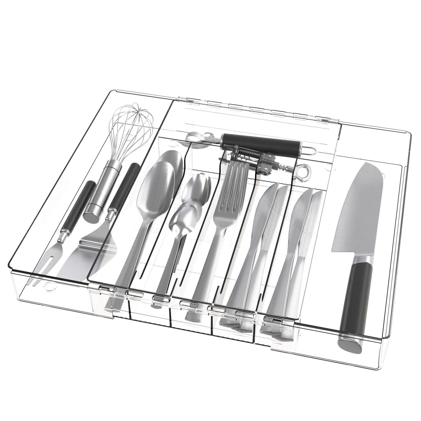 Multi-Compartment Plastic Storage Box - 6-Grid Organizer Container
