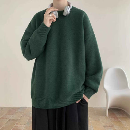 Korean Version New Round Neck Sweater Autumn Winter Men