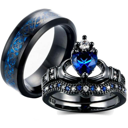 Crown love sapphire female ring - DropOnline.co