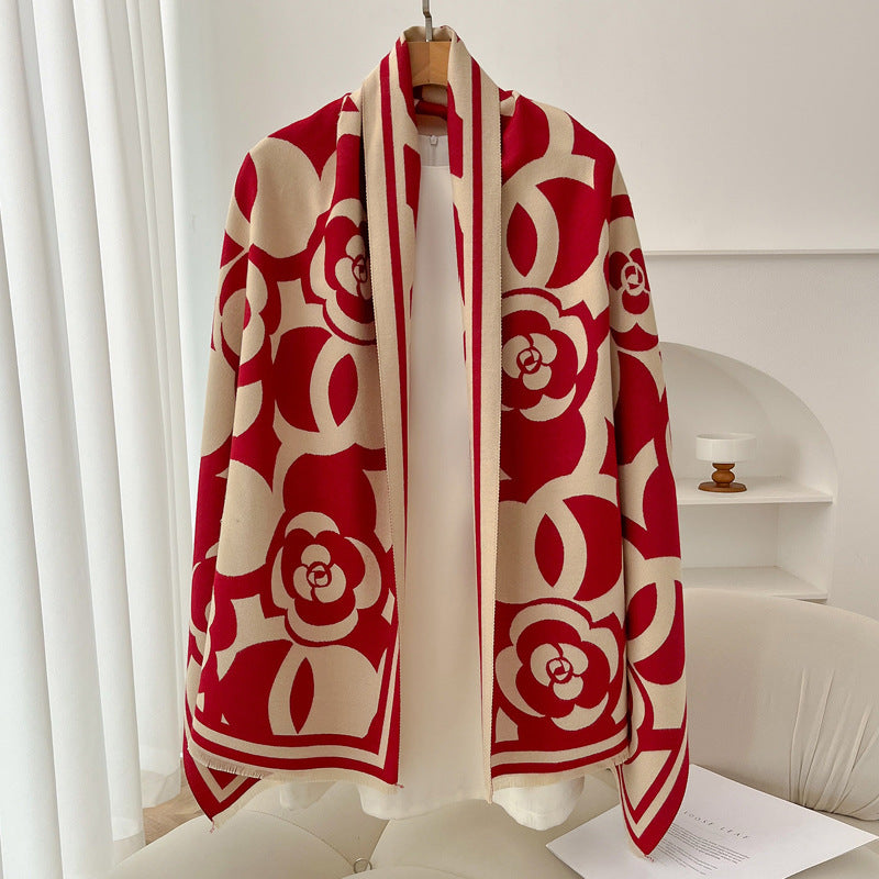 Retro High Sense Artificial Cashmere Scarf - Sophisticated Winter Wrap - DropOnline.co