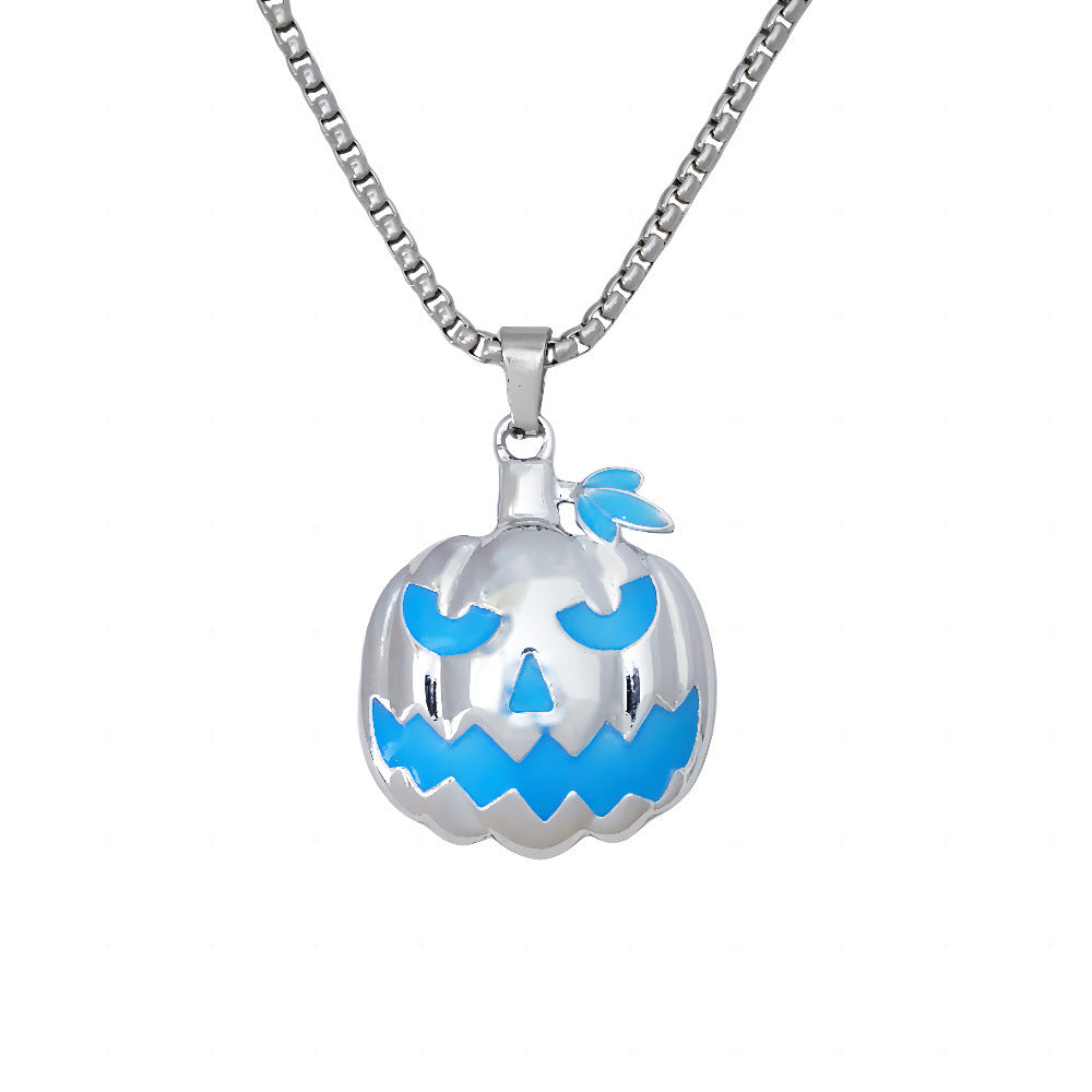 Halloween Luminous Pumpkin Pendant Necklace - Ghost Festival Accessory