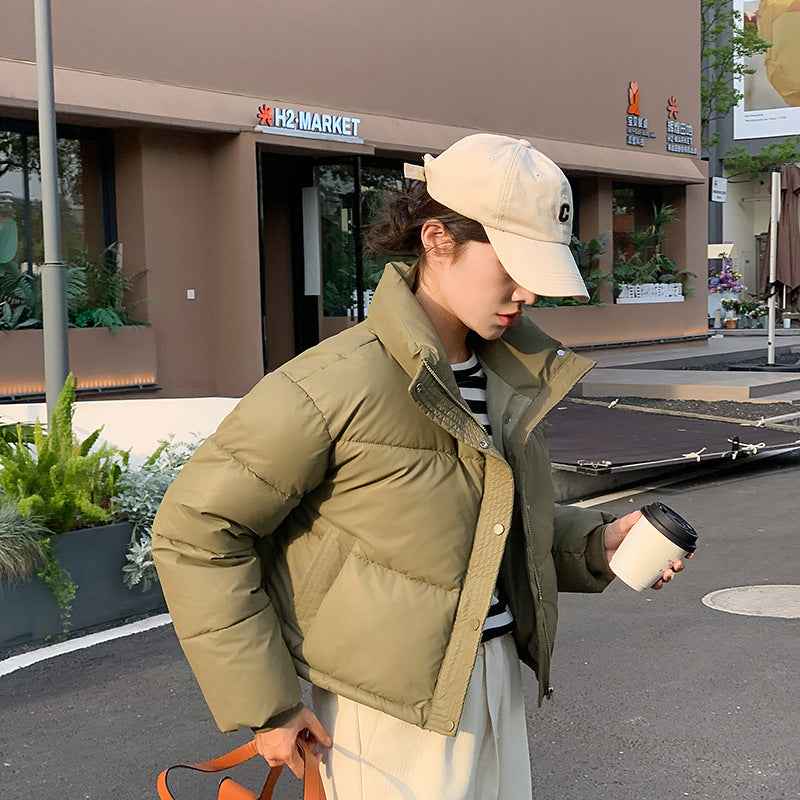 Women's New Short Jacket With Stand-up Collar For Petite