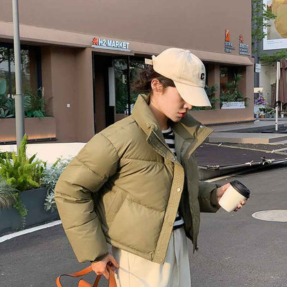 Women's New Short Jacket With Stand-up Collar For Petite