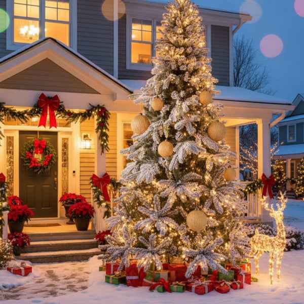 6PCS Glass Christmas Ball Ornaments - Shimmering Gold Holiday Tree Decorations (3.9 inch) - DropOnline.co