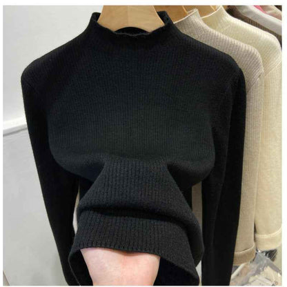 Women's Fashion Semi-Turtle Neck Knitted Sweater