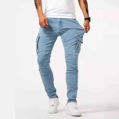 European And American Men's Side Pocket Skinny Jeans