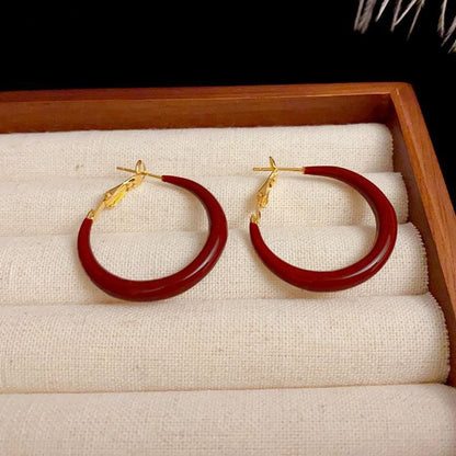 Special-interest Design Mild Luxury Retro Red Oil-spot Glaze Simple Bracelet Earrings - DropOnline.co