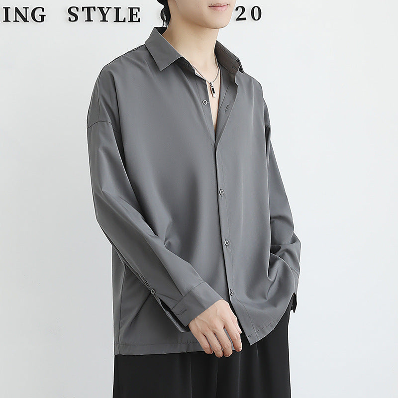 Men's Loose Ice Silk Long Sleeve Shirt - Cooling Technology Design
