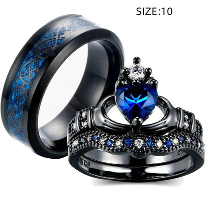 Crown love sapphire female ring - DropOnline.co