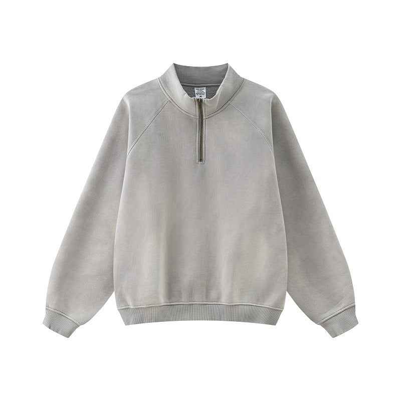 Half Zipped Stand Collar Pullover Sweater Coat