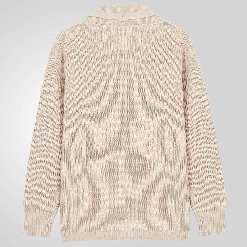 Turn-down Collar Thickened Knitwear Long-sleeve Cardigan Sweater