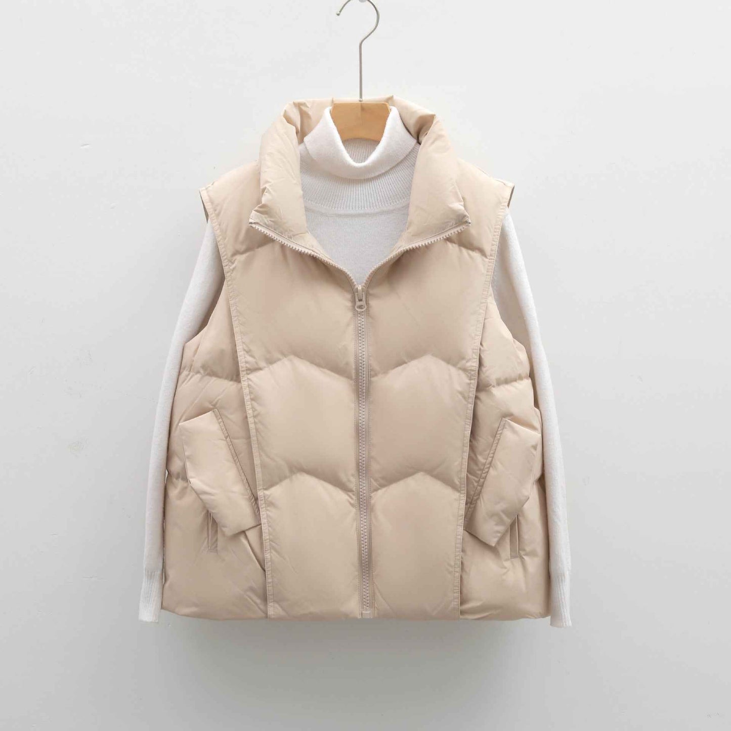 Women's Vest Solid Color Simple Down Jacket Loose Short Style