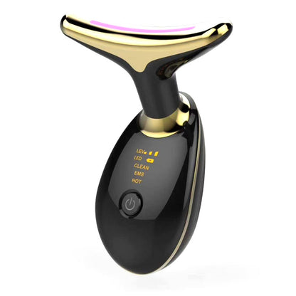 EMS Thermal Neck Lifting Massager - Electric Microcurrent Wrinkle Remover with LED Photon Therapy - DropOnline.co