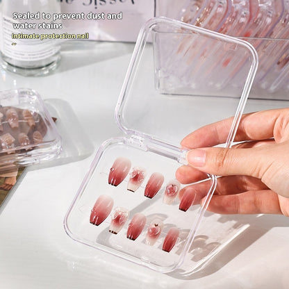 Transparent Manicure Small Wear Nail Box Handmade Nail Storage Box - DropOnline.co