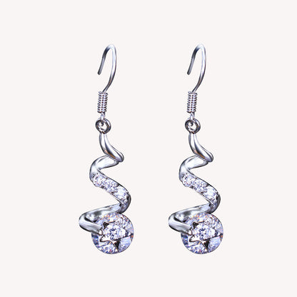 Purple Zircon Spiral Ear Hook Earrings - DropOnline.co