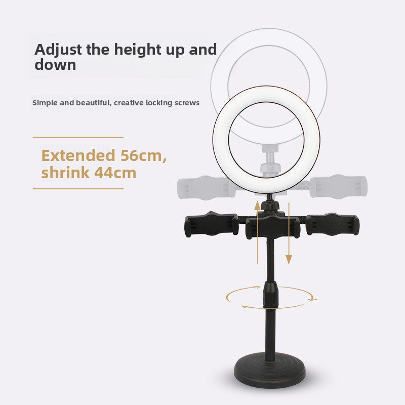Multi-Position LED Ring Light - Professional Streaming Setup with 3 Camera Angles