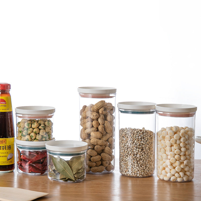 Clear Plastic Storage Jars - Microwave Safe Kitchen Containers Set
