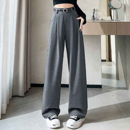 SpringAutumn New High-end Loose Straight-leg Pants That Hide Hips And Slim