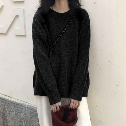 Lazy And Gentle Japanese-style Knit Base Layer For Outerwear