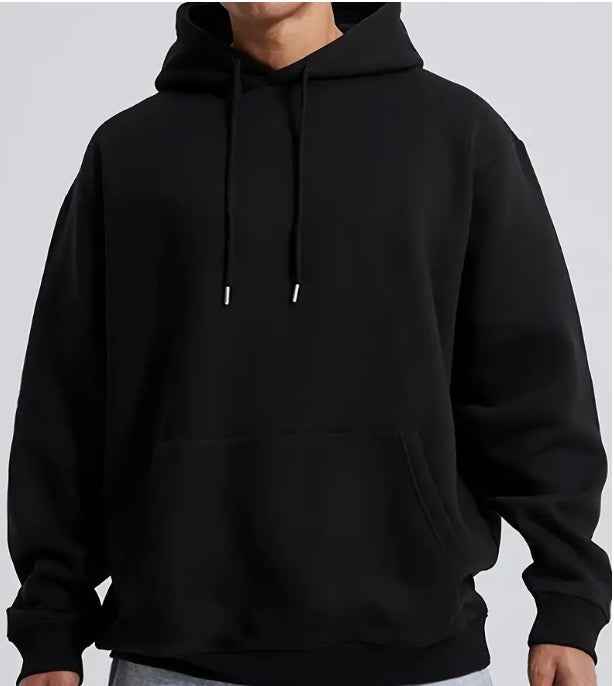 Men's Solid Color Hooded Jumper - Classic Pullover Sweatshirt
