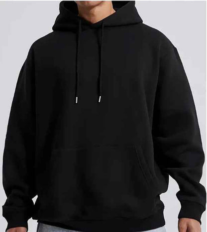 Men's Solid Color Hooded Jumper - Classic Pullover Sweatshirt