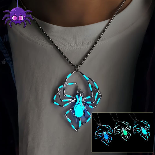 Halloween Luminous Spider Necklace - Glow-in-the-Dark Vintage Design