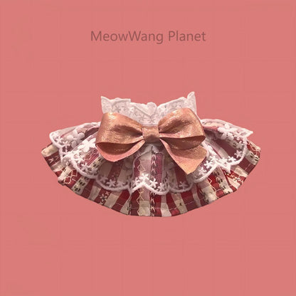 Handmade Lace Pet Neck Bib Heritage Plaid Ruffle Bandana For Cats Small Dogs Luxury Pet Gift - DropOnline.co