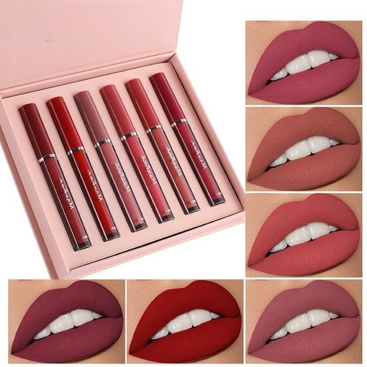 Professional Matte Lipstick Collection - 6-Piece Mini Lipstick Set Long-Lasting Formula