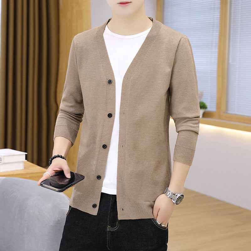 Men's Thick Slim Casual Cardigan Knit Jacket