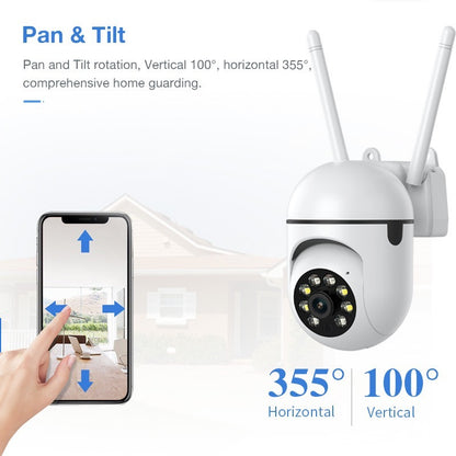 1080P Outdoor Wired WiFi PTZ Security Camera, 2.4G&5GWiFi, Auto Tracking, 2 Way Audio, Spot Night Vision, SD Card & Cloud Storage - DropOnline.co