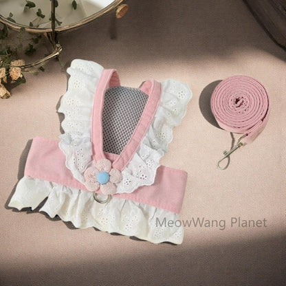 Dog Leash Cat Leash Premium Summer Pet Harness Leash Set Breathable Lightweight And Escape Proof Vest For Cats Small Dogs Adjustable Outdoor Walking Gear With Secure Leash Attachment Luxury Pet Gift F - DropOnline.co