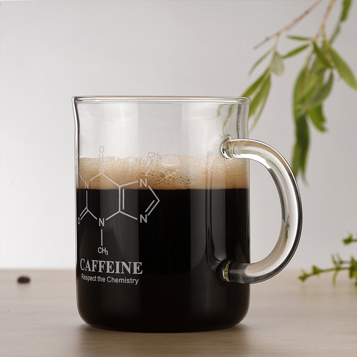 Professional Borosilicate Glass Coffee Cup with Measurement Scale