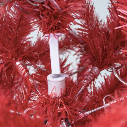 6FT Hinged Fir Bent Top Christmas Tree - Santa Hat Style 1250 Tips 300 LED Lights - DropOnline.co