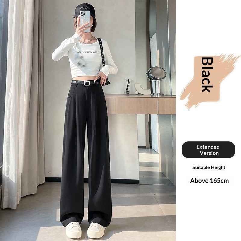 SpringAutumn New High-end Loose Straight-leg Pants That Hide Hips And Slim
