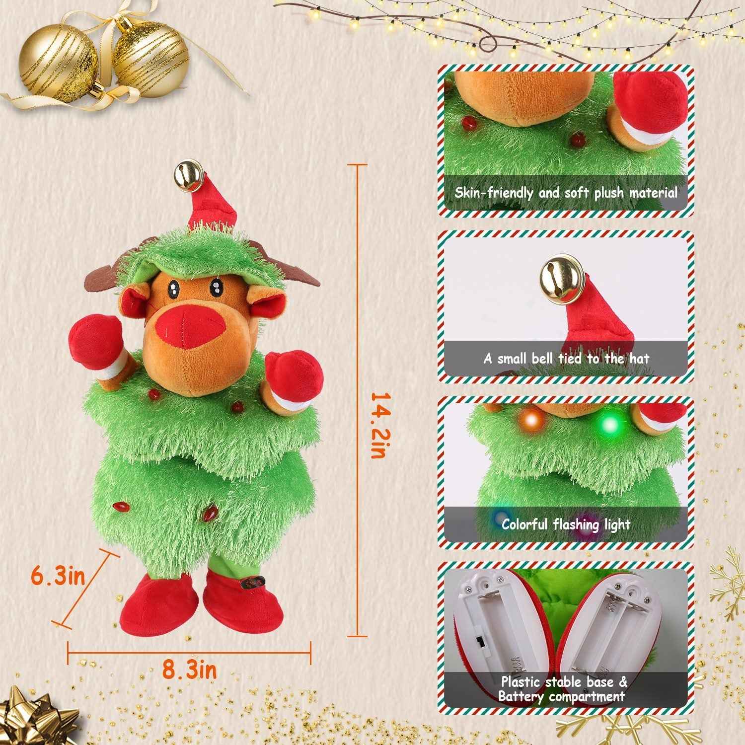 Penguin/Elk/Snowman Electric Dancing Singing Plush Toy - Interactive Christmas Gift - DropOnline.co