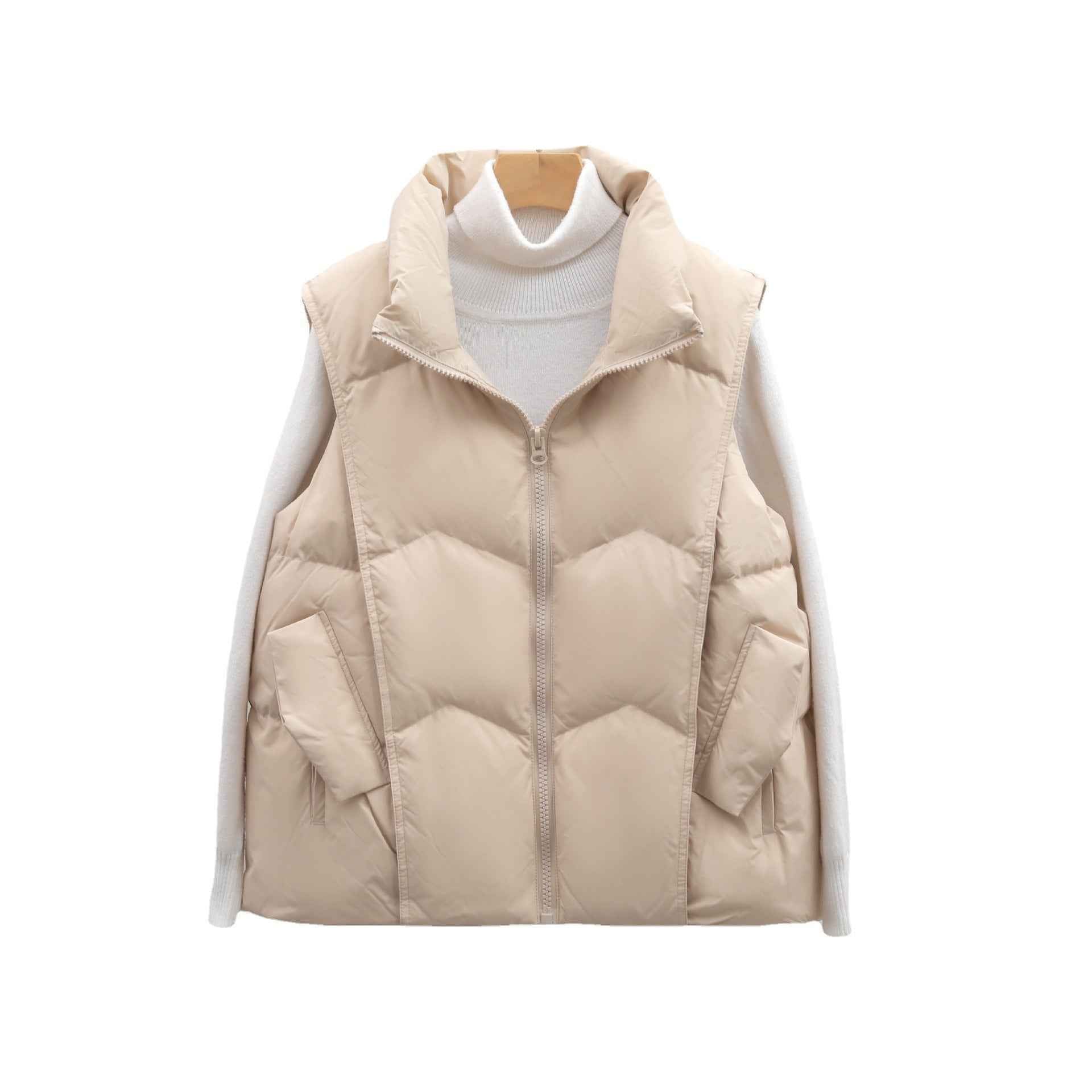 Women's Vest Solid Color Simple Down Jacket Loose Short Style