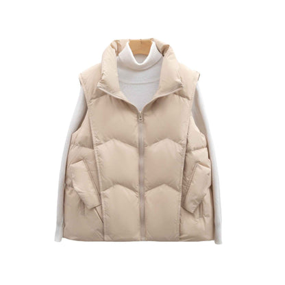 Women's Vest Solid Color Simple Down Jacket Loose Short Style