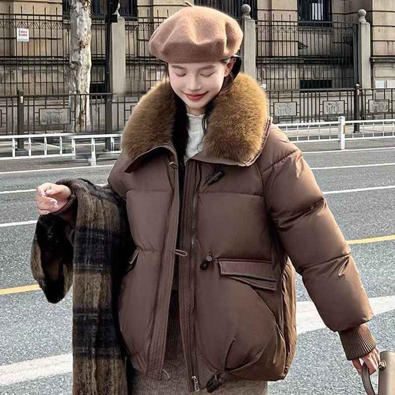 Korean Style Loose Lapels Sense Puffer Jacket Coat
