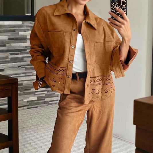 Women's Versatile Casual Fashion Hollow-out Jacket