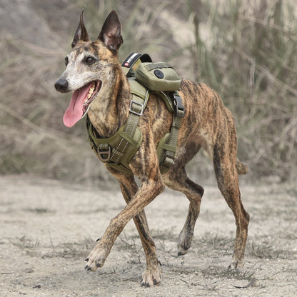 PETMARVEL High-Perfomance Tactical Dog Harness With Backpack, No Pull Front Clip & Metal Buckles - DropOnline.co