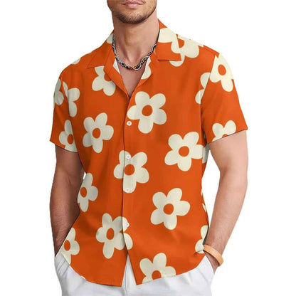 Men's Floral Print Casual Shirt - Special Design Button-Up
