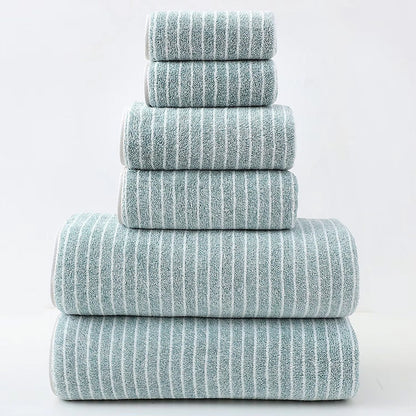 Wide And Narrow Striped Towel Set Coral Fleece Bath Towel