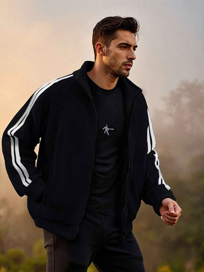 New Zipper Trend Versatile Men's Fleece Jacket