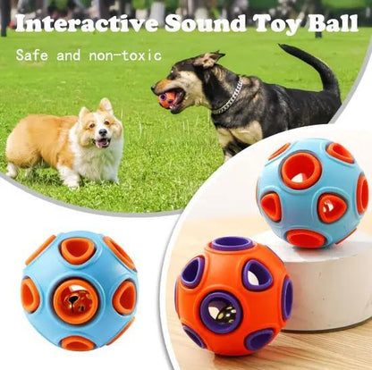 Dog Rubber Ball With Bell Sound, 2-Pack, Interactive Pet Chew Toy For Puppies And Small Dogs - DropOnline.co