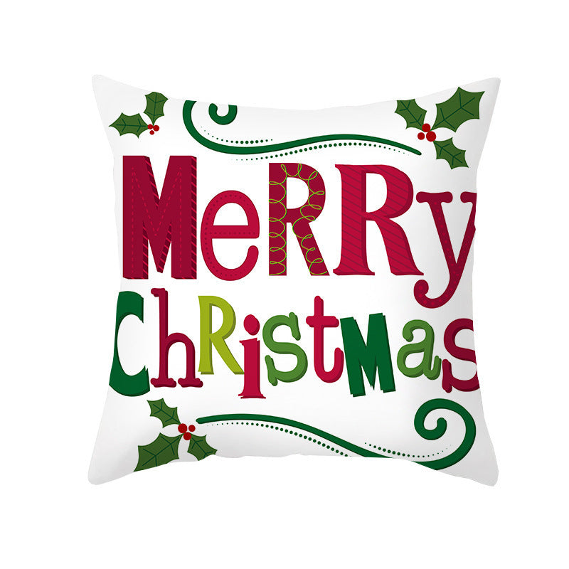 Cartoon Letter Printed French Velvet Cushion Cover